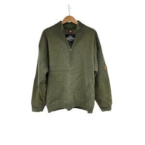 Team Realtree Windstopper Pullover Wool Green Sweater Quarter Zip Size Large